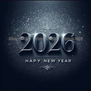 2026 Happy New Year Glitter Poster